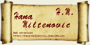 Hana Miltenović vizit kartica